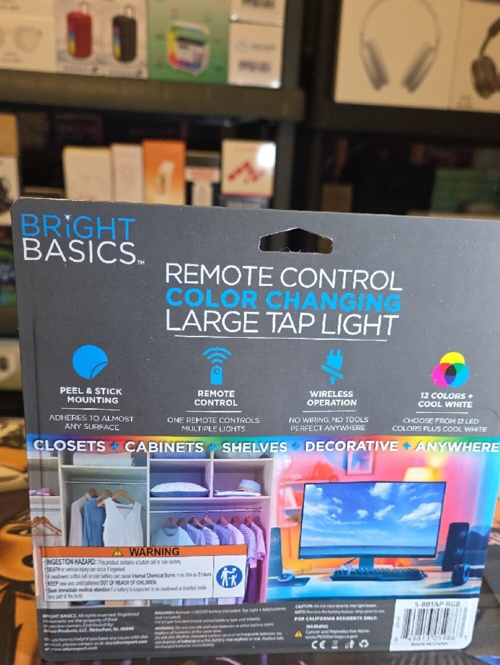 Bright Basics Remote Control Color Changing Large Tap Light - White - Picture 2 of 2